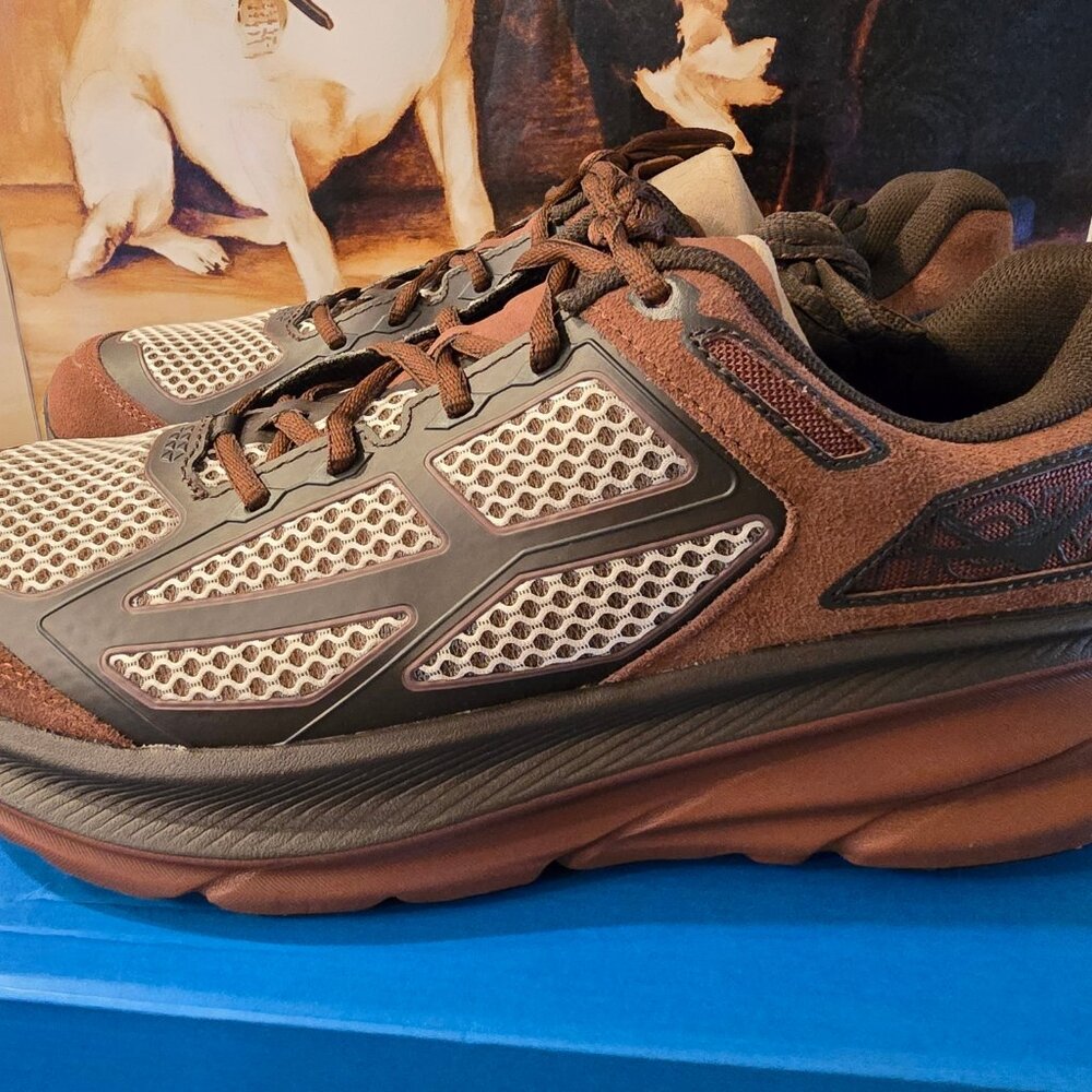 HOKA Unisex Clifton One 9 Shoes Mineral Brown/Iron / 1173333-MCS Men's Sz 12 US